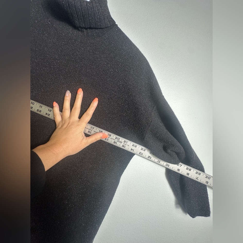 Pomander Place Vivianne Black  Sweater Turtleneck Dress Size Medium - Picture 15 of 17